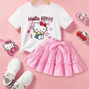 Hello Kitty Pink Tiered Skirt for Kids